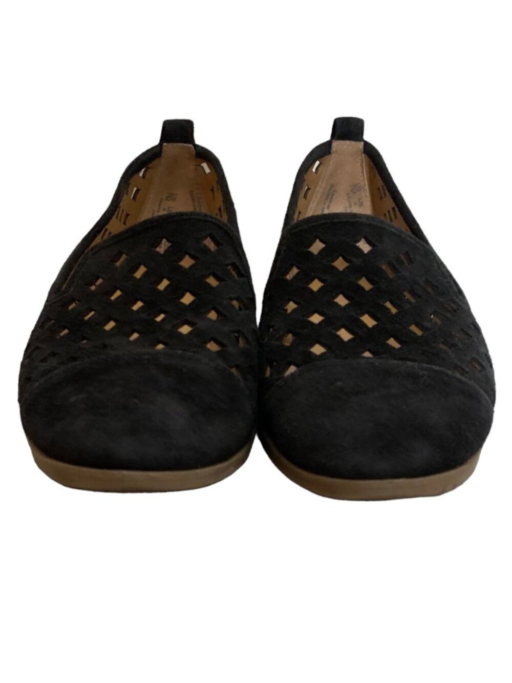 FRANCO SARTO Black Suede Cutout Accent "Famous" Closed Toe Flat Loafers Size 7M - Picture 5 of 9